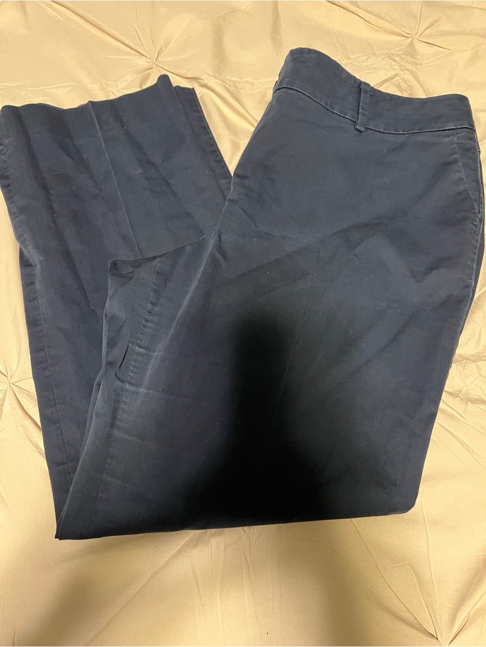 Ann Taylor Navy Straight-Leg Trousers